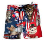 America Proud To Be An Cat - Beach Short