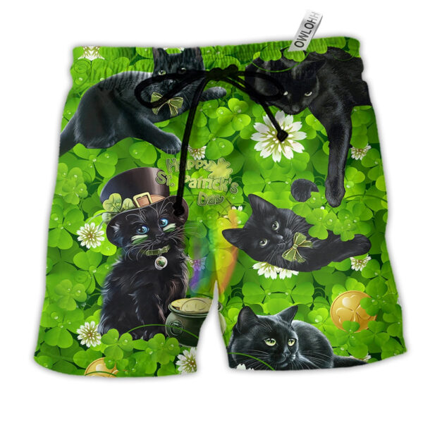 Cat Black Cats Love Green - Beach Short