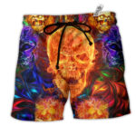 Skull Love Life Fire - Beach Short