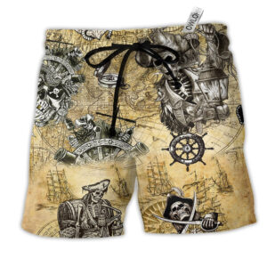 Skull Save A Ship Ride A Pirate - Beach Short