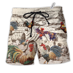 Chicken Awesome Farmer Roosters - Beach Short