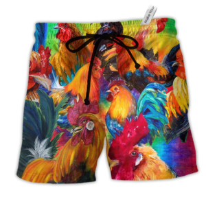 Chicken Rooster In Farm - Beach Short