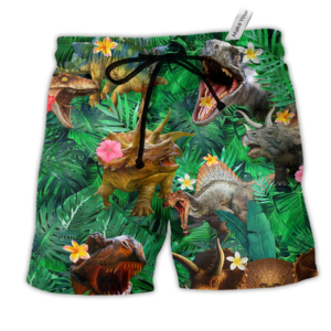 Dinosaur Aloha Colorful Style - Beach Short