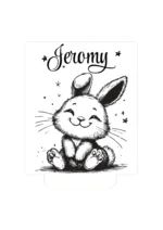 Rabbit Night Light - Engraved LED Lamp, Unique Plexiglass Decor