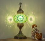 Turkish Mosaic Table Lamp – Green Glass - Perfect Contemporary Home Decor Gift