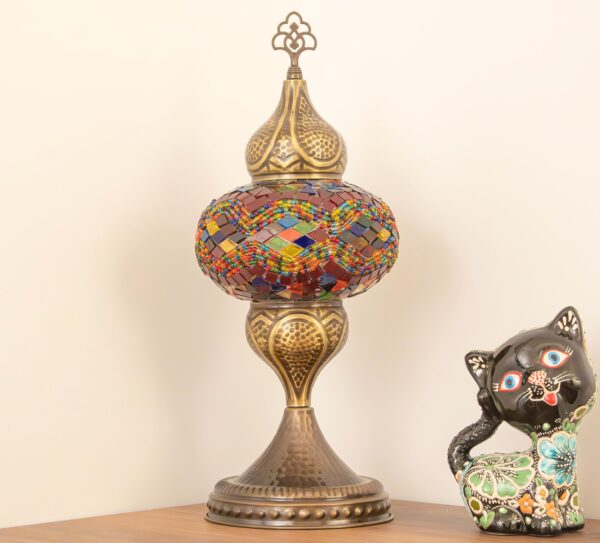 Turkish Mosaic Table Lamp – Rainbow Glass - Perfect Contemporary Home Decor Gift