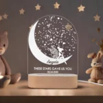 Celestial Star Night Light - Engraved LED Lamp, Unique Plexiglass Decor