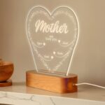 Mother's day Night Light - Engraved LED Lamp, Unique Plexiglass Decor