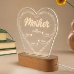 Mother's day Night Light - Engraved LED Lamp, Unique Plexiglass Decor